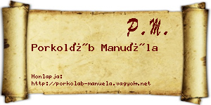 Porkoláb Manuéla névjegykártya